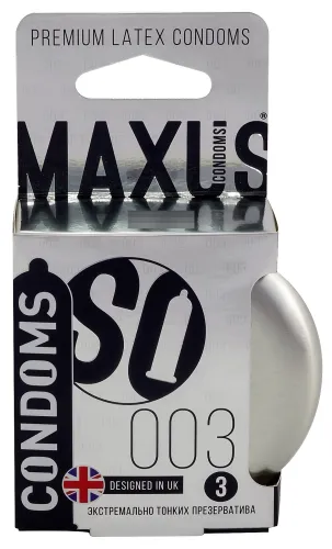 Презервативы Maxus / Максус 003 экстремально тонкие из латекса со смазкой 3шт.