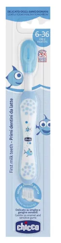 Детская зубная щетка Chicco, мягкая, от 6 до 36 мес, голубая