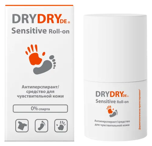 Dry Dry / Драй Драй Sensitive Дезодорант для чувствительной кожи на водной основе ролик 50мл / антиперспирант