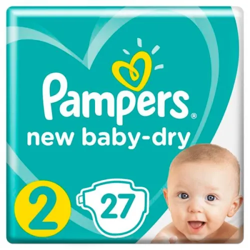 Подгузники Pampers / Памперс New Baby-Dry, с воздушными каналами, размер 2, для детей весом 4-8кг, в упаковке 27шт. / памперсы