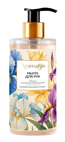 AromaBio / АромаБио Жидкое мыло Ирисы и бурбонская ваниль для рук увлажняющее с глицерином 290мл / гигиена и уход
