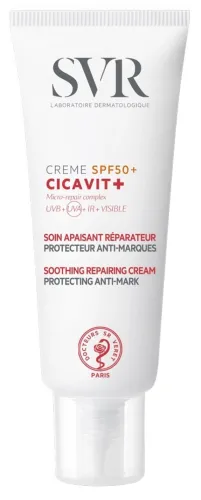SVR / СВР Солнцезащитное средство Cicavit+ SPF-50 крем для чувствительной кожи с ниацинамидом 40мл / защита от ультрафиолета