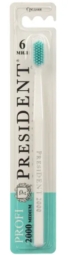 President / Президент Зубная щетка взрослая Profi 2000 средней жесткости 1шт. / уход за полостью рта