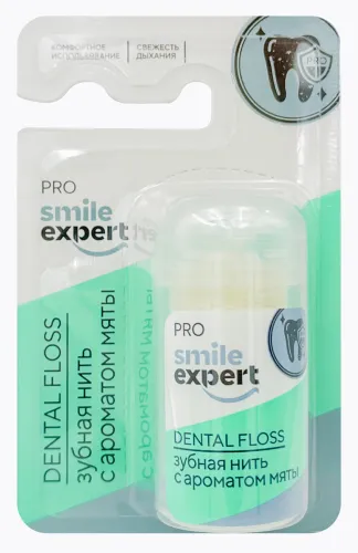 Smile Expert / Смайл Эксперт Зубная нить Pro с ароматом мяты, 100м / уход за зубами