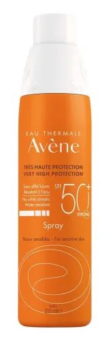 Avene / Авен Солнцезащитное средство SPF-50+ спрей для чувствительной и очень светлой кожи с термальной водой, 200мл / защита от ультрафиолета