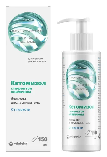 Vitateka / Витатека Кетомизол Бальзам-ополаскиватель для волос от перхоти, с пироктон оламином, 150мл / уходовая косметика