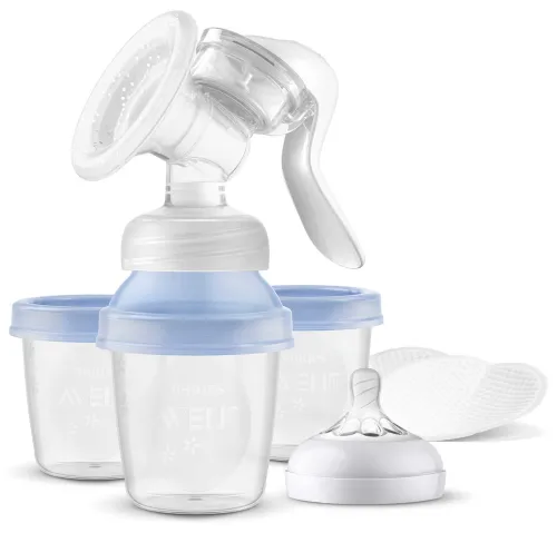 Молокоотсос Philips Avent / Филипс Авент SCF430/13 ручной, в корпусе из полипропилена, прозрачный, с контейнерами 3шт. по 180мл