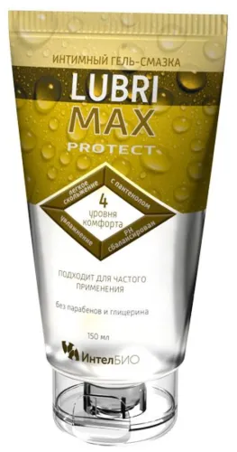 Лубрикант гель смазка Lubrimax / Лубримакс Protect с пантенолом и молочной кислотой, 150мл / интимные товары