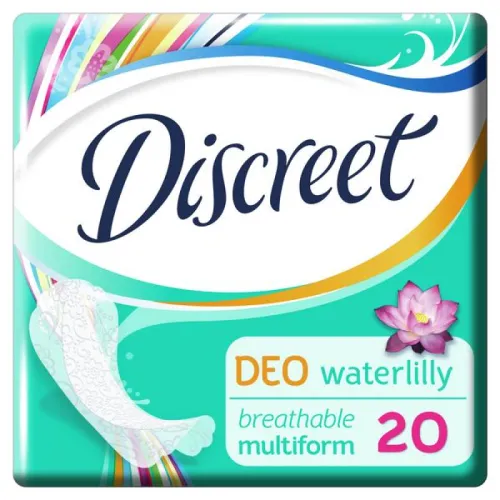 Discreet / Дискрит Прокладки женские гигиенические Deo Waterlily Multiform ежедневные ультратонкие без крылышек ароматизированные 1 капля 20шт. / средство личной гигиены