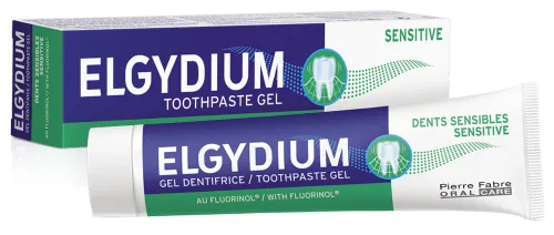 Зубная паста Elgydium / Эльгидиум Sensitive реминерализирующая с фтором для чувствительных зубов от кариеса 75мл / уход за полостью рта