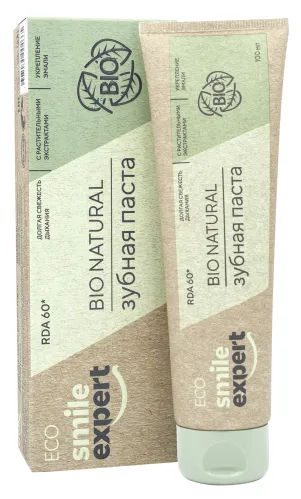 Зубная паста-гель Smile Expert / Смайл Эксперт Eco Bio natural с растительными экстрактами 100мл / уход за полостью рта