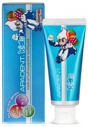 Зубная паста детская Apadent / Ападент Kids с земляникой и виноградом для чувствительных зубов от 0 лет, от кариеса 60г / уход за полостью рта