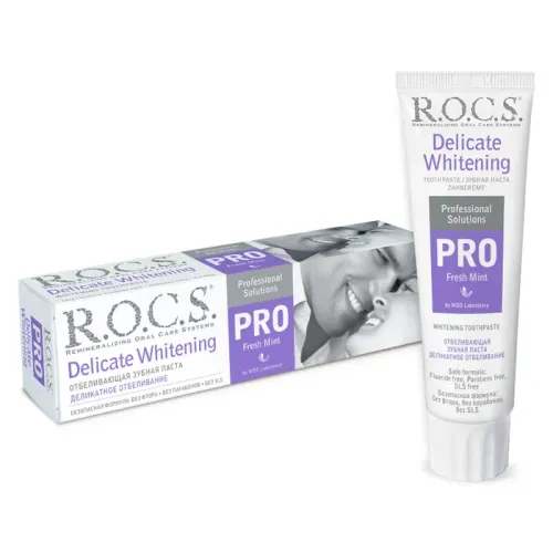 Зубная паста R.O.C.S. PRO Delicate Whitening, 135г, освежающая мята
