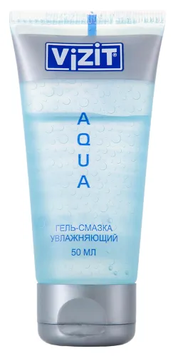 Лубрикант гель смазка Vizit / Визит Aqua увлажняющий без красителей, 50мл / интимные товары
