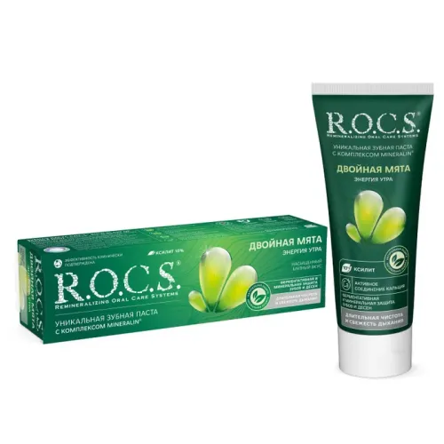 Зубная паста R.O.C.S. / Рокс Двойная мята туба 74г / уход за полостью рта