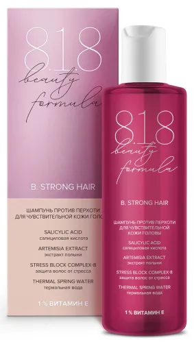 8.1.8 Beauty formula / 8.1.8 Бьюти формула Estiqe Шампунь от перхоти для чувствительной кожи головы с натуральными экстрактами, 200мл / уходовая косметика