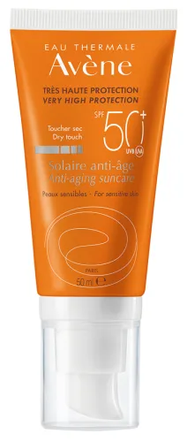 Avene / Авен Солнцезащитное средство SPF-50 Anti-Aging Suncare крем для сухой чувствительной кожи лица и шеи антивозрастной с термальной водой 50мл / защита от ультрафиолета