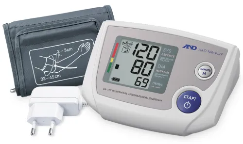 Тонометр автоматический A&D UA-777L, адаптер, манжета 32-45см