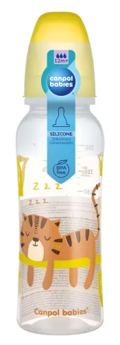 Бутылочка для кормления Canpol Babies / Канпол Бейбис Africa с соской из силикона от 12 месяцев, желтая, 250мл