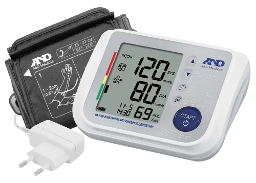 Тонометр A&D UA-1300 автоматический с адаптером, серый