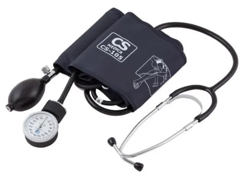 Тонометр CS Medica / СиЭс Медика CS-105 механический с манжетой 22-38см, черный / медицинские товары