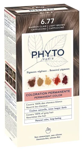 Крем-краска для волос Phyto 6.77 светлый каштан-капучино 50мл