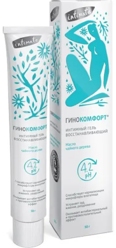 Средство для интимной гигиены Гинокомфорт гель восстанавливающий, с маслом чайного дерева, 50г