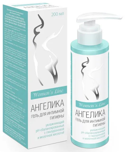 Гель для интимной гигиены ВИС Ангелика рН-сбалансированный увлажняющий с гиалуроновой и молочной кислотой, 200мл