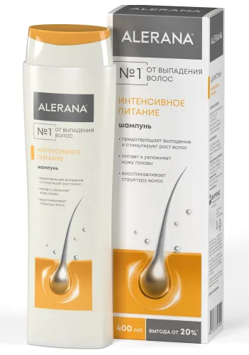 Alerana / Алерана Интенсивное питание Шампунь питательный от выпадения волос с маслом жожоба 400мл / уходовая косметика