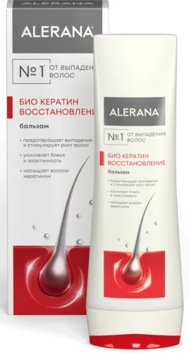 Alerana / Алерана Бальзам-ополаскиватель для всех типов волос от выпадения восстанавливающий, с био кератином, 200мл / уходовая косметика