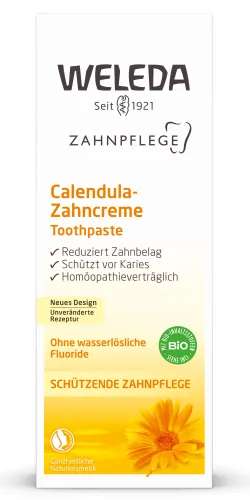 Зубная паста Weleda / Веледа Calendula без запаха мяты с экстрактом календулы от кариеса 75мл / уход за полостью рта