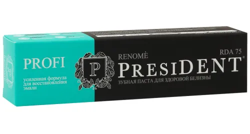 Зубная паста President / Президент Profi renome для здоровой белизны 50мл / уход за полостью рта