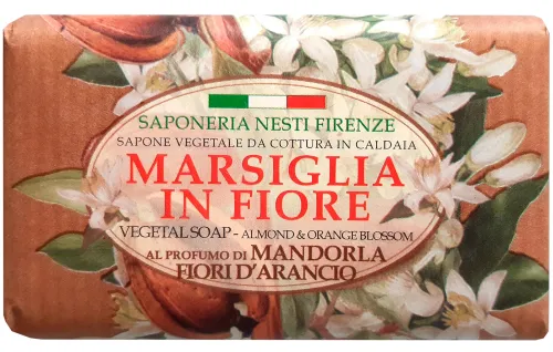 Nesti Dante / Нести Данте Мыло твердое Marsiglia in Fiore миндаль и цветы апельсина, туалетное с растительными экстрактами и маслами 125г / гигиена и уход