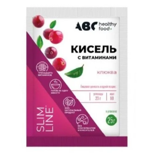 Кисель детский сухой ABC Healthy Food / АВС Хелси фуд Витошка витамины и кальций со вкусом клюквы 25г / витаминный напиток