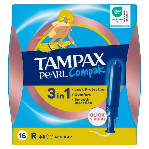 Тампоны Tampax Regular Compak Pearl, 2 капли, 16 шт.