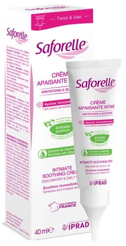 Средство для интимной гигиены Saforelle / Сафорель крем-эмолент увлажняющий, с натуральным экстрактом репейника, 40мл