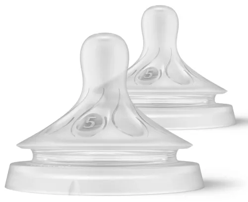 Соска на бутылочку Philips Avent / Филипс Авент Natural Response силиконовая быстрый поток, с 6 месяцев 2шт. / уход за новорожденным