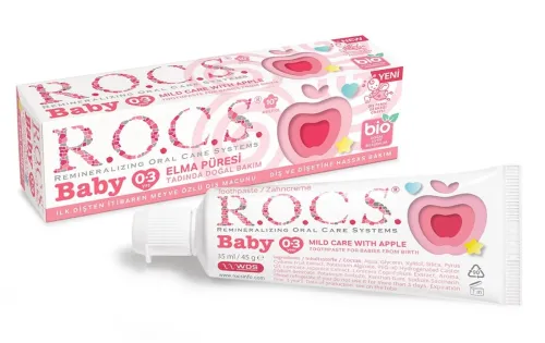 Зубная паста детская R.O.C.S. / Рокс Baby Нежный уход от 0 до 3 лет яблоко 45г / уход за полостью рта