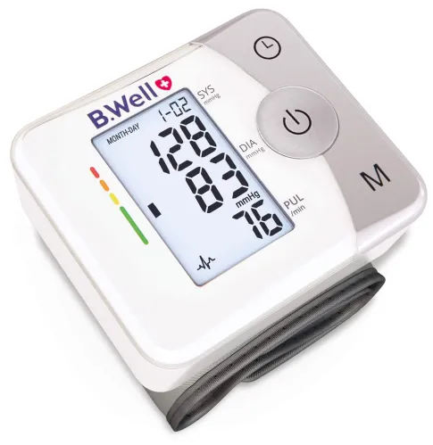 Тонометр B.Well / Би Велл MED-57 автоматический на запястье с манжетой 15-21.5см, серый / медицинские товары