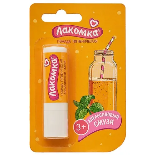 Лакомка Бальзам для губ питательный Апельсиновый смузи с маслом какао, от 3 лет 2.8г / гигиеническая помада