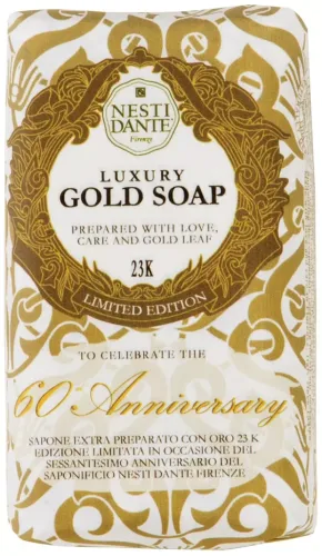 Nesti Dante / Нести Данте Мыло твердое Luxury Gold Soap 60 Anniversary туалетное с растительными экстрактами и маслами 250г / гигиена и уход