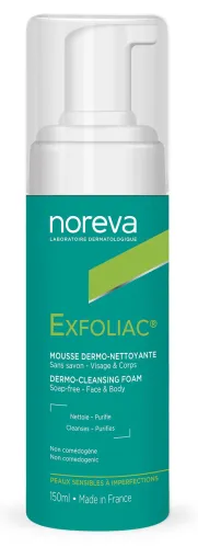 Noreva / Норева Очищающая пенка для умывания Exfoliac для жирной кожи с цинком 150мл / средство для лица