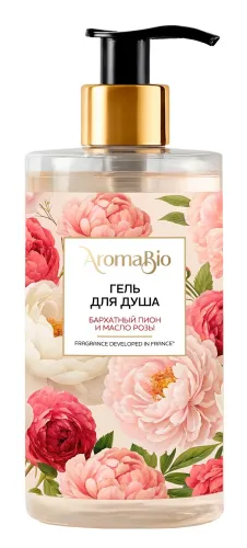 Гель для душа AromaBio Бархатный пион и масло розы 420мл
