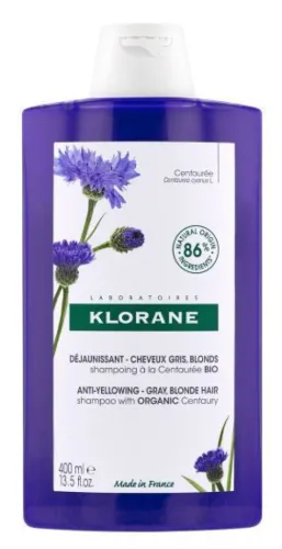 Klorane / Клоран Шампунь для нейтрализации желтого оттенка волос с органическим экстрактом василька, 400мл / уходовая косметика