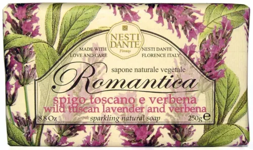 Nesti Dante / Нести Данте Мыло твердое Romantica Tuscan lavender and verbena туалетное с растительными экстрактами и маслами 250г / гигиена и уход
