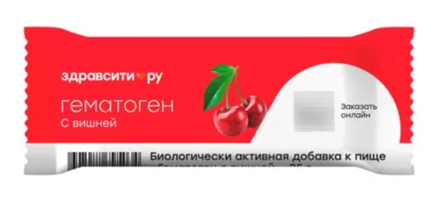 Гематоген Zdravcity / Здравсити с вишней 35г / полезный батончик