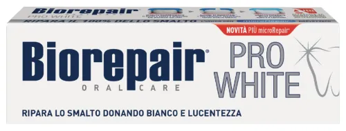 Зубная паста Biorepair / Биорепэйр Pro White сохраняющая белизну эмали без фтора 75мл / уход за полостью рта