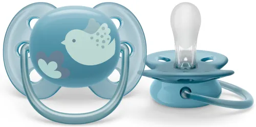 Пустышка Philips Avent Ultra Soft 6-18 мес силиконовая голубая