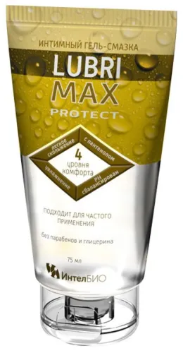 Лубрикант гель смазка Lubrimax / Лубримакс Protect с пантенолом и молочной кислотой, 75мл / интимные товары