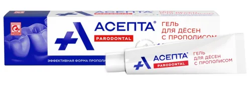 Средство от воспаления десен Асепта Parodontal гель с прополисом 10г / стоматологическое средство от кровоточивости